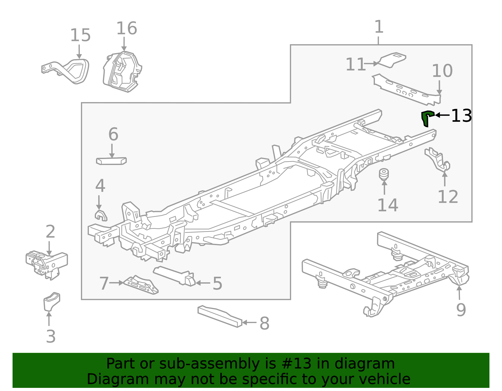 Body Rear Passenger Side Mount Bracket - GM (84386160)