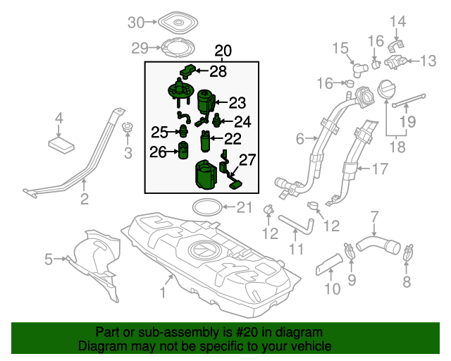 311101R500 Fuel Pump Assembly 20122015 Kia Rio Kia.Parts Store