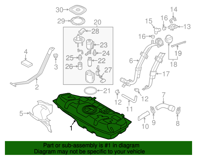 20122017 Kia Rio Fuel Tank 311501R500 OEM Parts Online