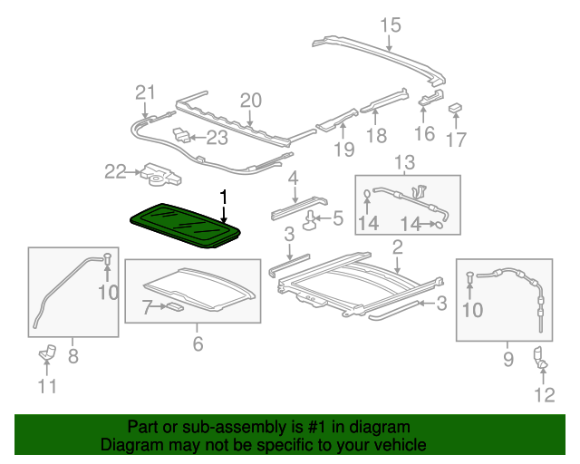20072013 Acura MDX Sunroof Glass 70200STXA02 XportAuto