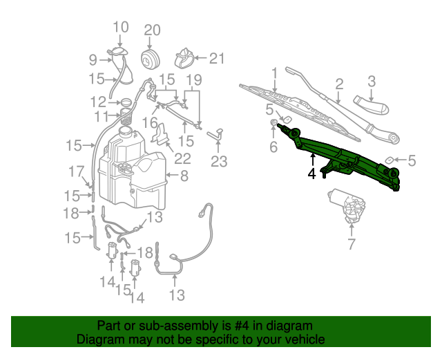20002009 Volvo Windshield Wiper Linkage 8624241
