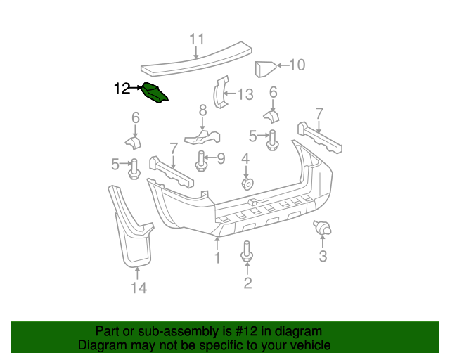 2003 2009 Toyota 4Runner Bumper Cover Mount Bracket 52185 60090 Toyota Parts