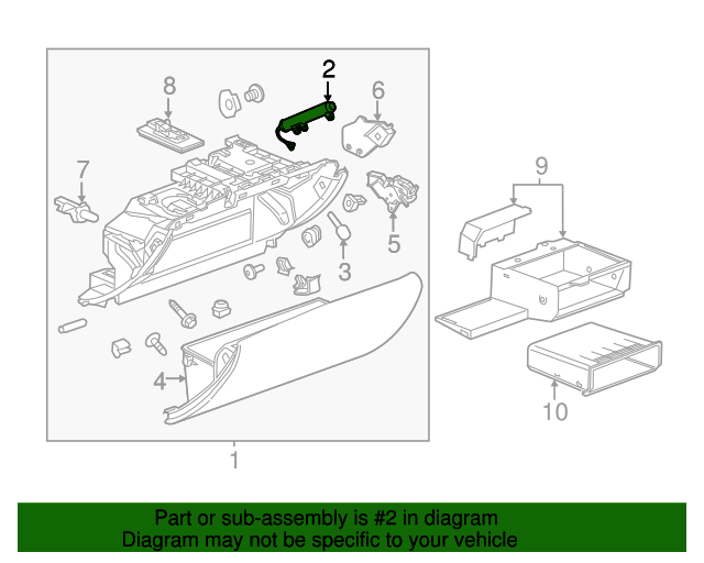22794533 Instrument Panel Compartment Door Dampener 20132019