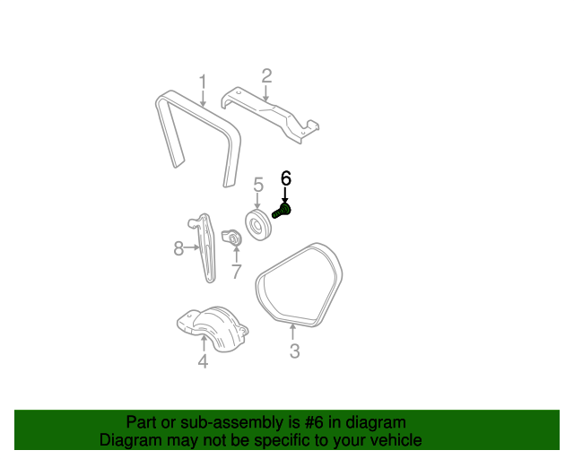 19952009 Subaru Idler Pulley Shaft 73132AC000 Subaru Online Parts