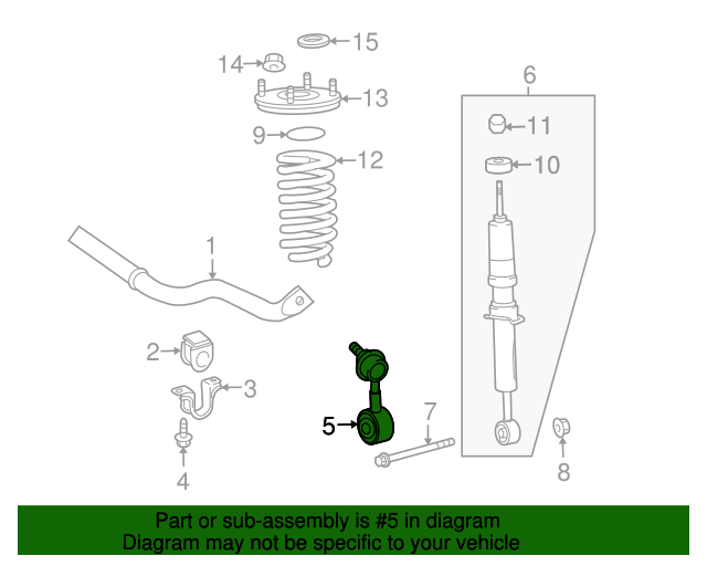 488200C010 Link Assembly, Front Stabilizer, Right 20072022 Toyota Sparks Parts