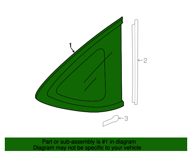 73512T0GA01 Glass Set, R Quarter (Privacy)(AGC) 20122016 Honda