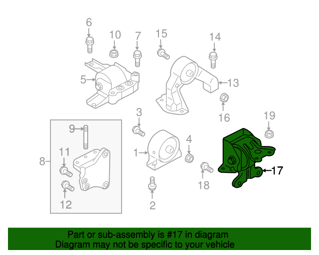 MN101574 - Trans Mount 2008-2017 Mitsubishi | Mitsubishi Direct Parts