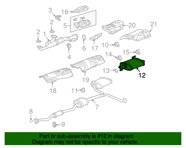 20092012 Acura TL Exhaust Muffler 18305TK4A02 XportAuto