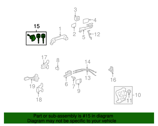 20072014 Toyota Tundra Lock Cylinder 690510C010 Toyota Parts Center