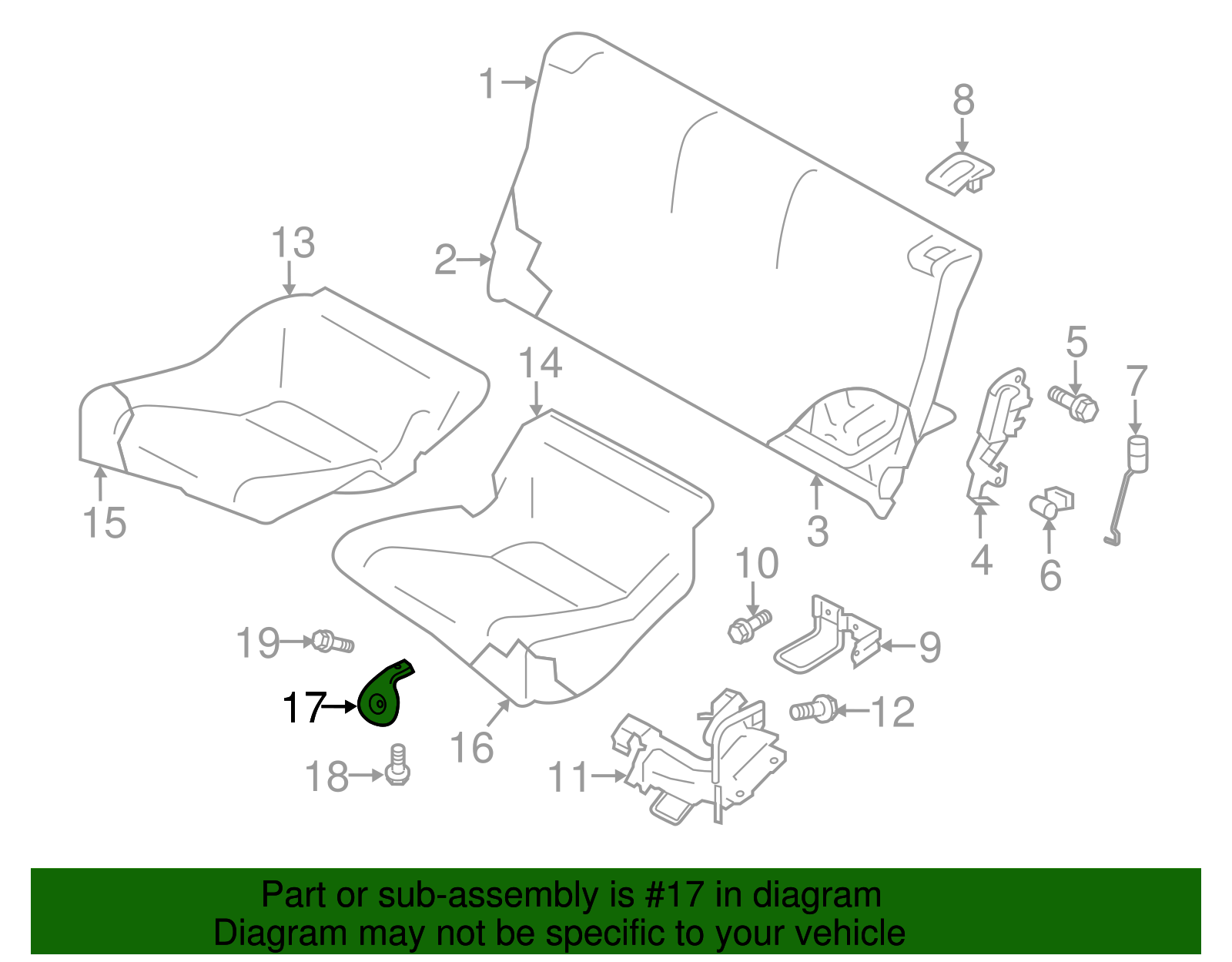 Seat Cushion Pad Bracket - Scion (SU003-01817)