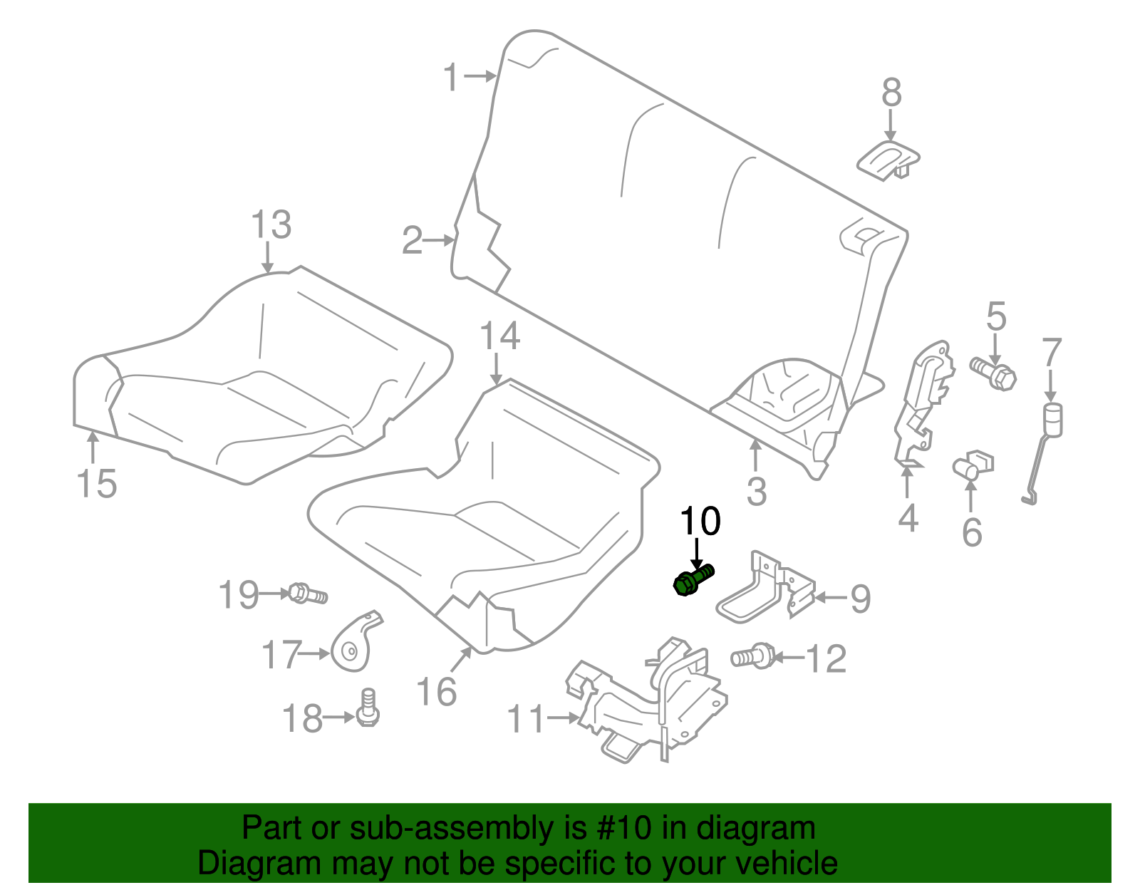 Folding Seat Lock Striker Bolt - Scion (SU003-02810)