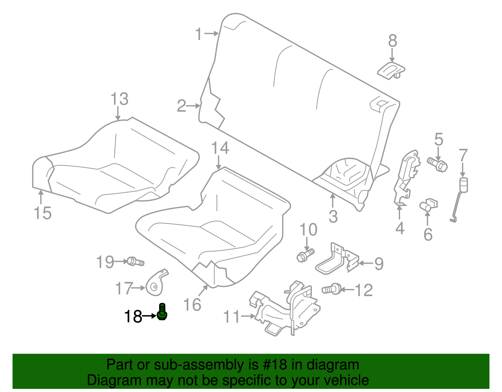 Seat Cushion Pad Screw - Scion (SU003-00061)