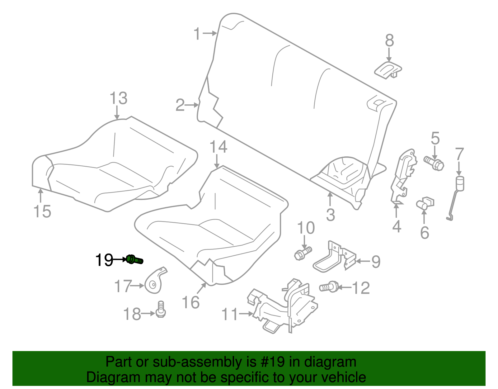 Seat Cushion Pad Bolt - Scion (SU003-02813)