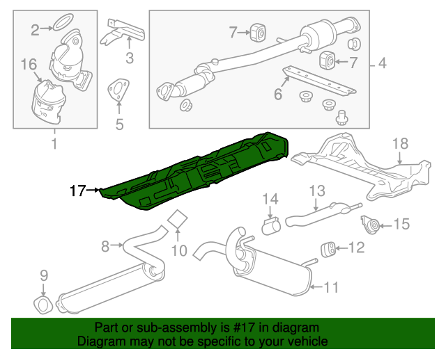 20112019 GM Exhaust Muffler Heat Shield 13253832 GM