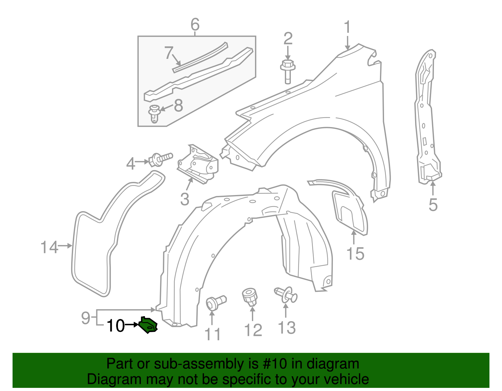 Fender Liner Retainer - Toyota (53879-06030)