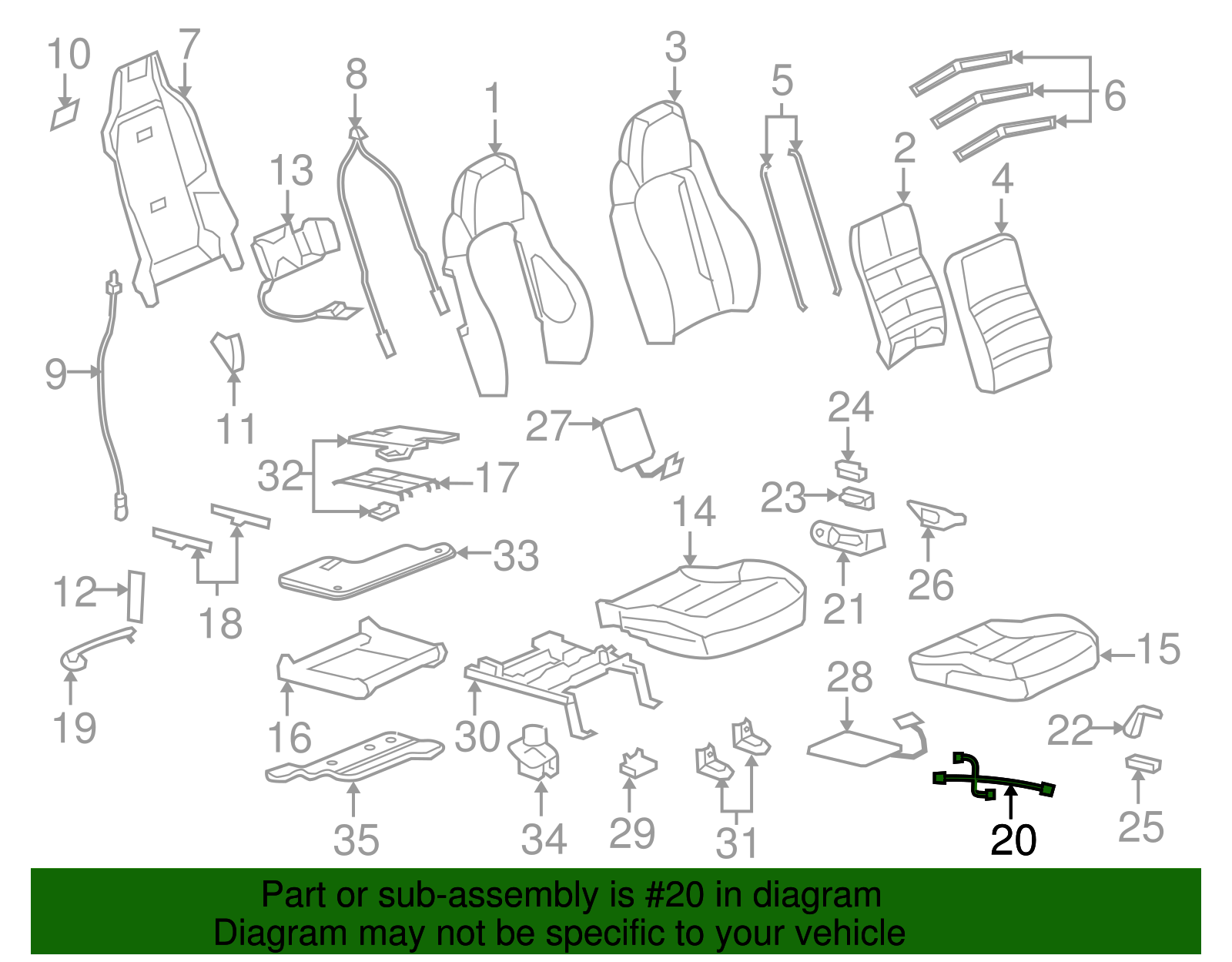 Wire Assembly, P/Seat Cushion Pad - GM (88898529)