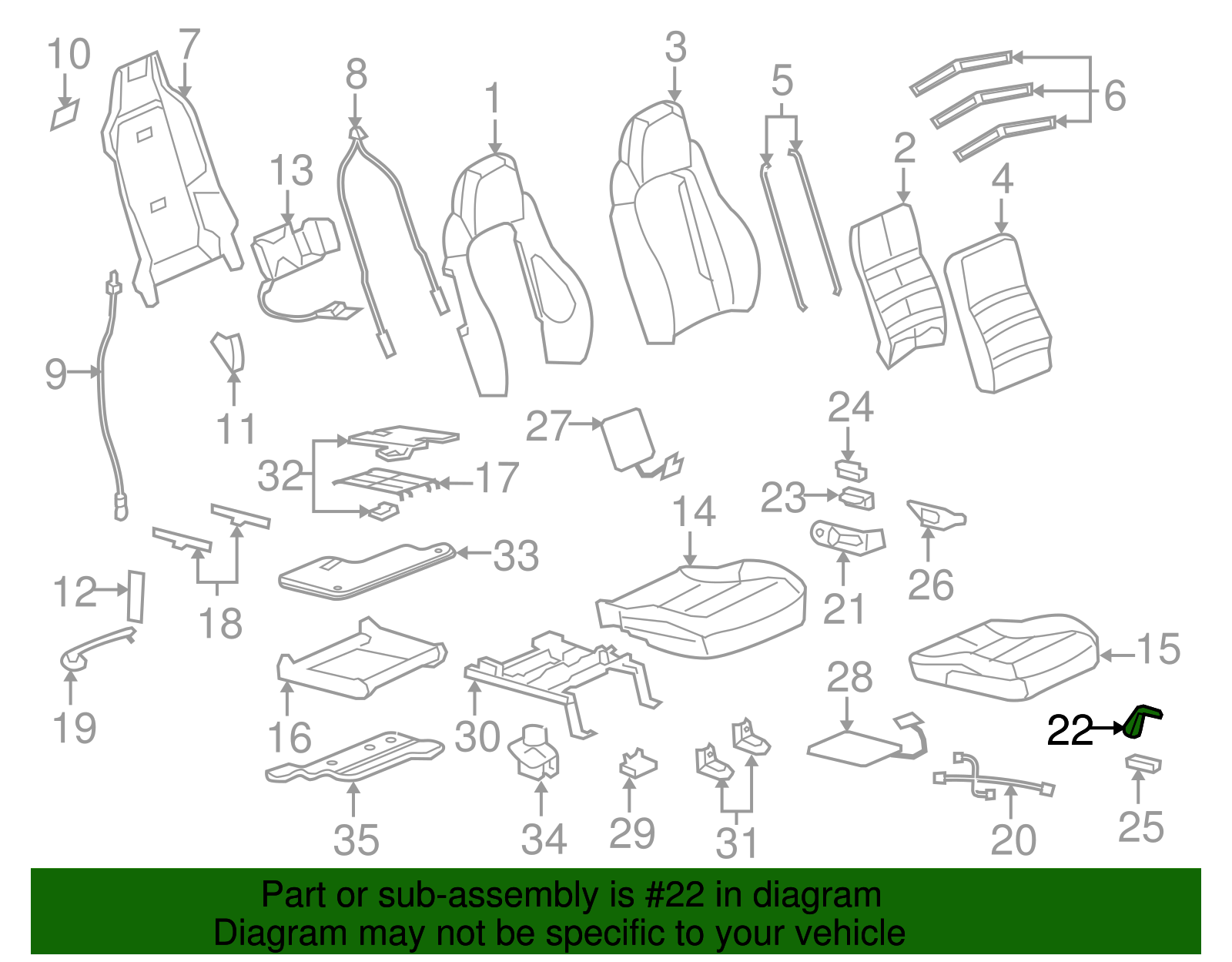 Handle, P/Seat Recl *Ebony - GM (88898517)
