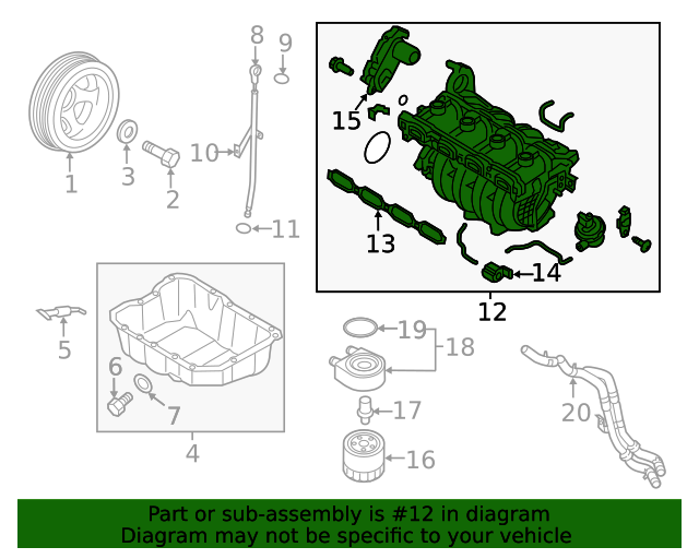 20162021 Kia OEM NEW 201620 Kia Optima Sorento Sportage Intake