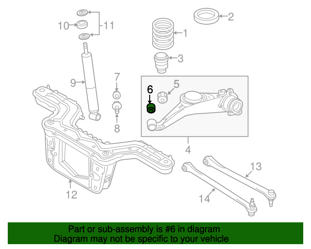 20032011 Mazda Tribute Trailing Arm Bushing ZZDL28460