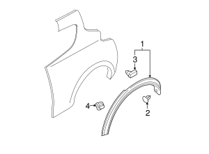 2011-2023 Nissan Wheel Opening Molding Clip 76847-JG00A | Nissan Parts ...