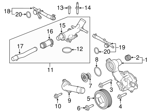 Water Pump for 2017 Ford F-150 QuirkParts