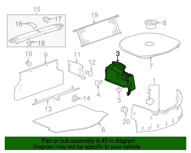 20122015 Chevrolet Camaro Trunk Side Trim 23184160