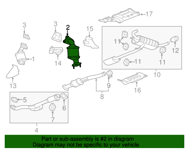 20122017 GM ThreeWay Catalytic Converter Kit with Rear Exhaust