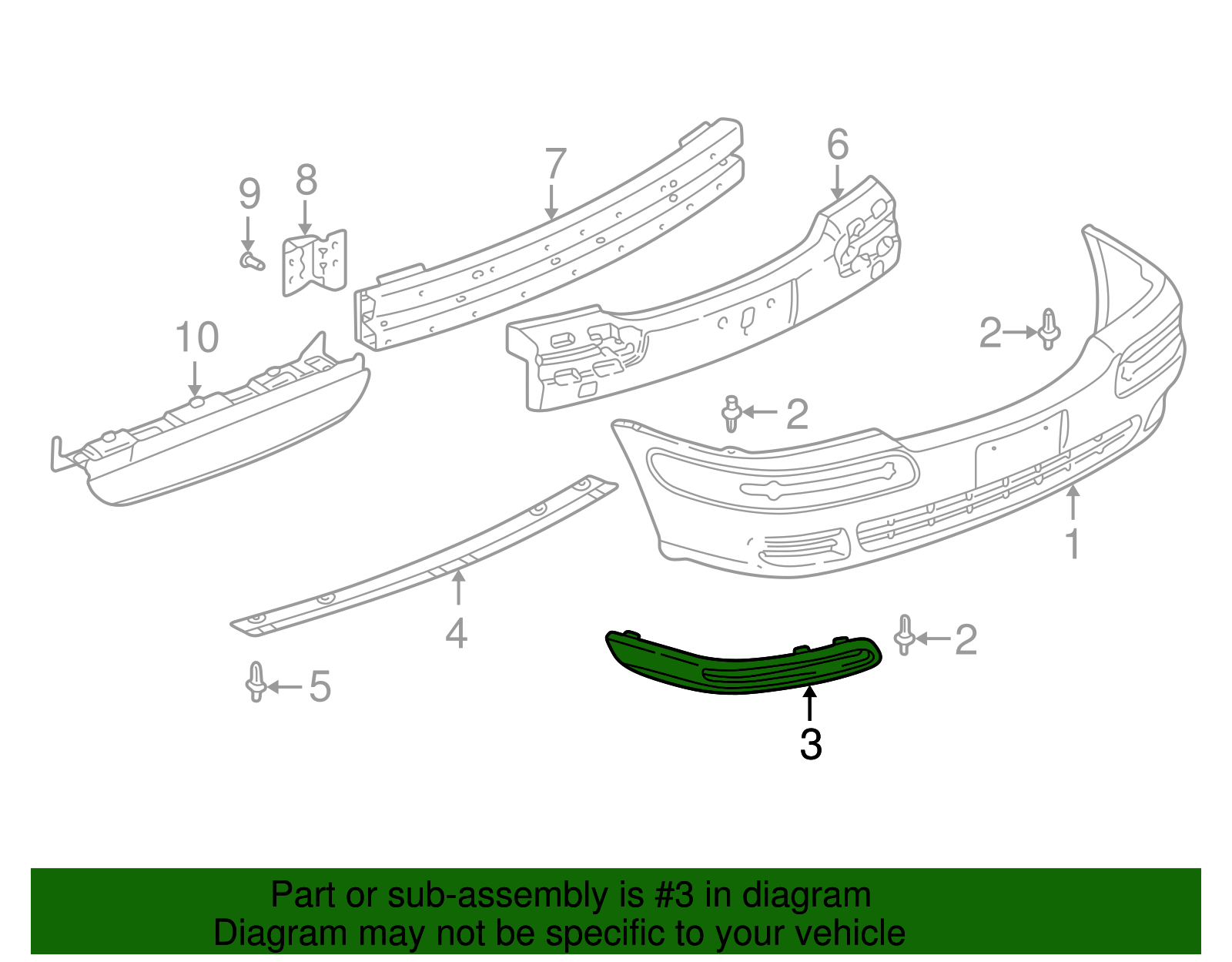 Molding, Front Bpr Fascia - GM (88896422)