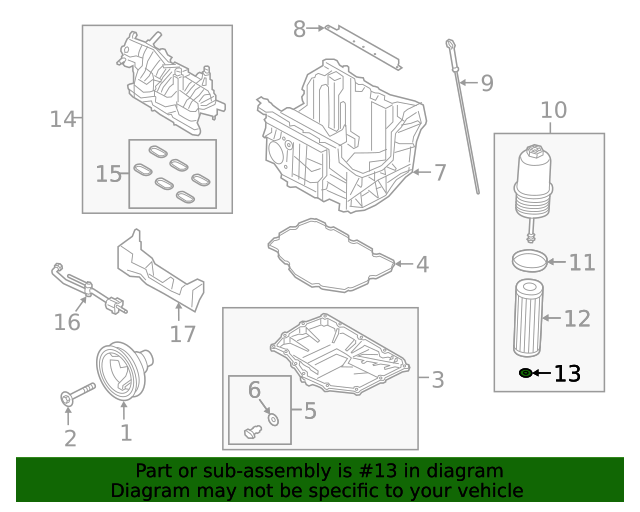 Genuine OEM Ford Part Engine Oil Filter Housing ORing FT4Z6840C