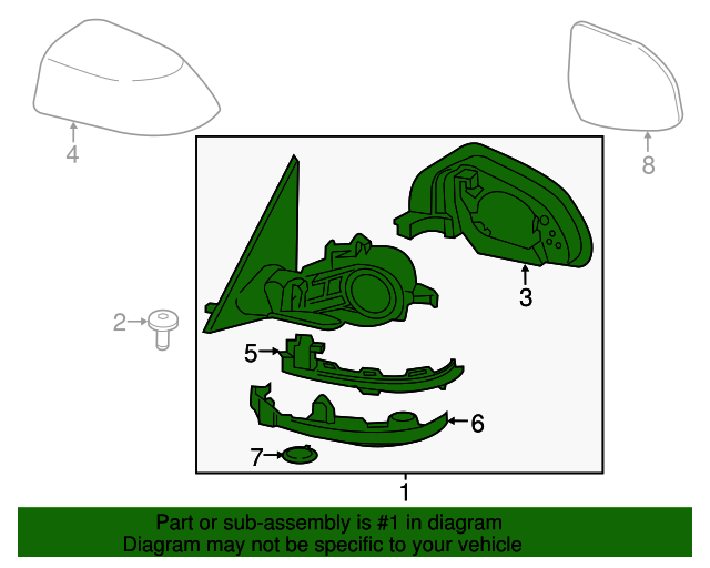 51167396079 - 2015-2018 BMW X4 Mirror Assembly (51-16-7-396-079 