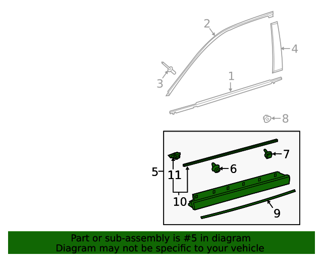 Lexus OEM Body Side Molding Part 7507176010 OEM Vehicle Parts