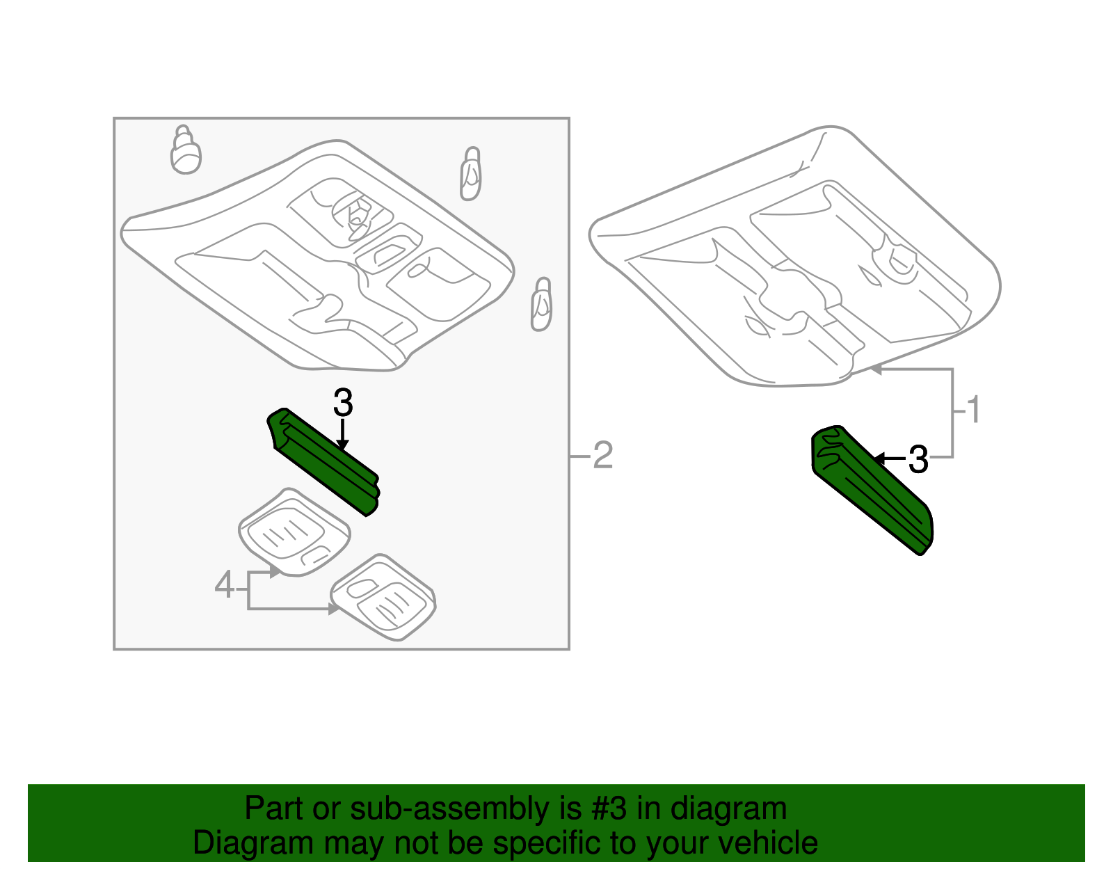 Overhead Console Bumper - Ford (YL8Z-78061A52-AA)