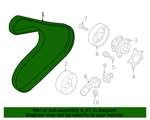 252122B760 Serpentine Belt 20182021 Hyundai