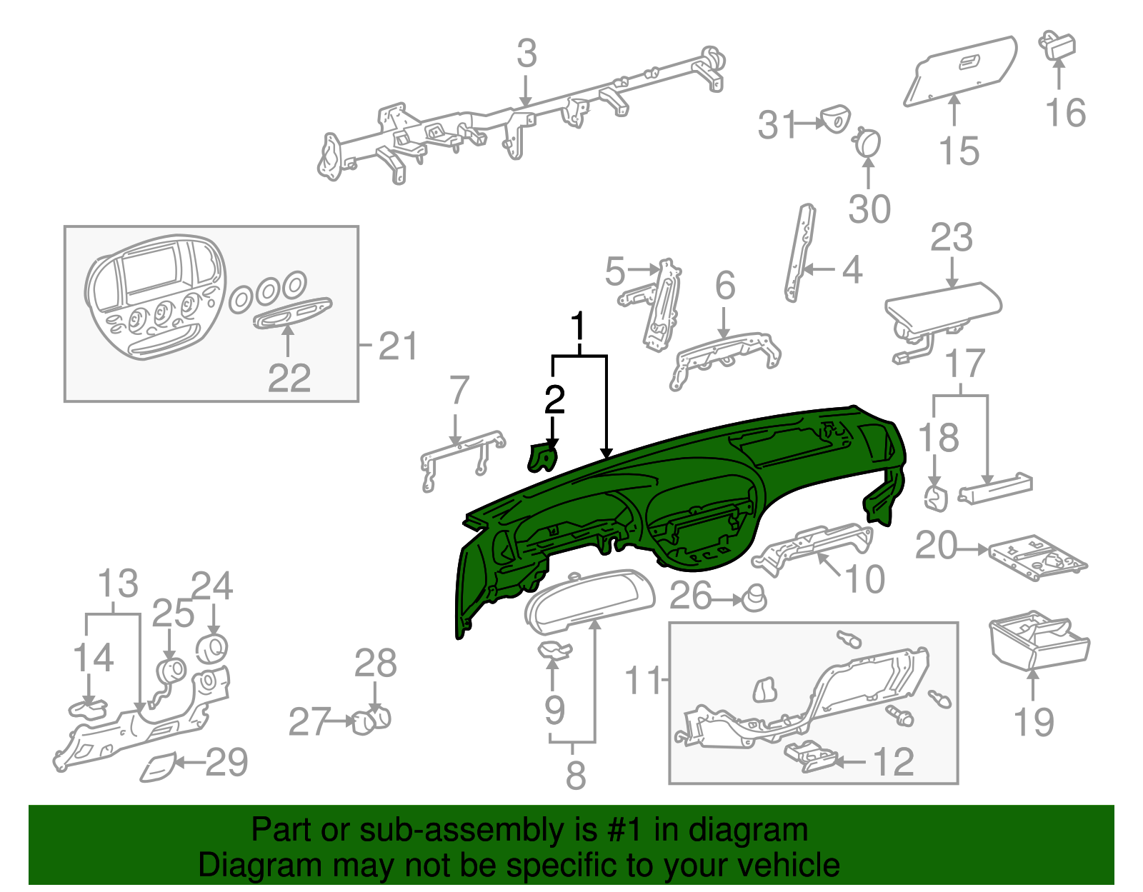 Instrument Panel - Toyota (55301-0C020-B0)