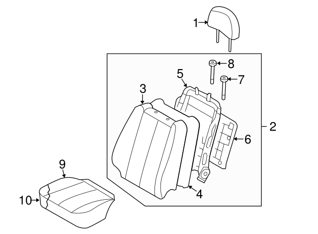 Right Genuine Hyundai 88280-0A600-HZ Seat Cover Assembly Front
