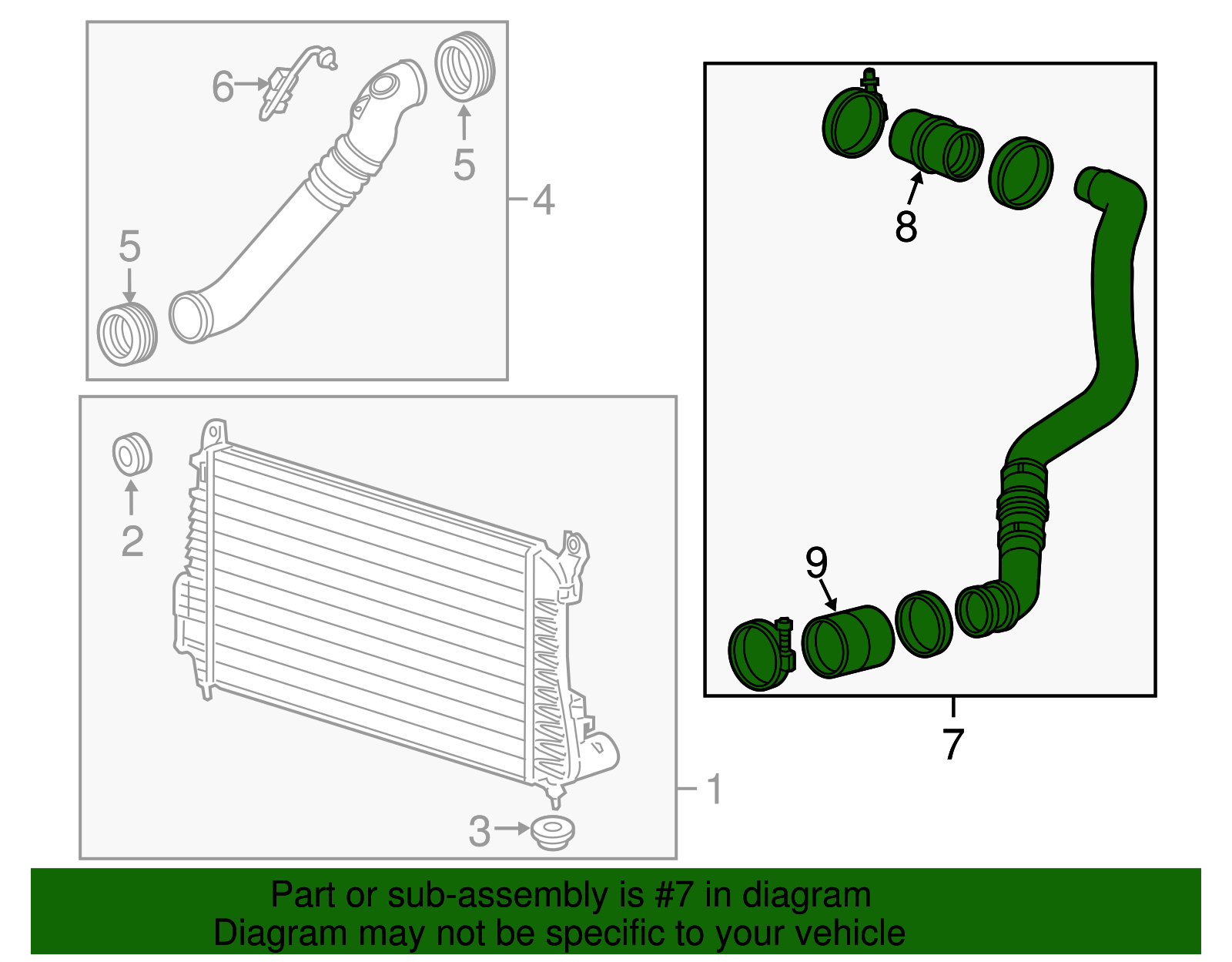 Charge Air Cooler Inlet Air Hose - GM (87839947)