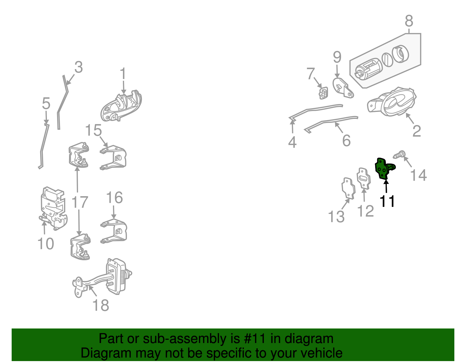 Door Lock Striker - Buick (25767961)