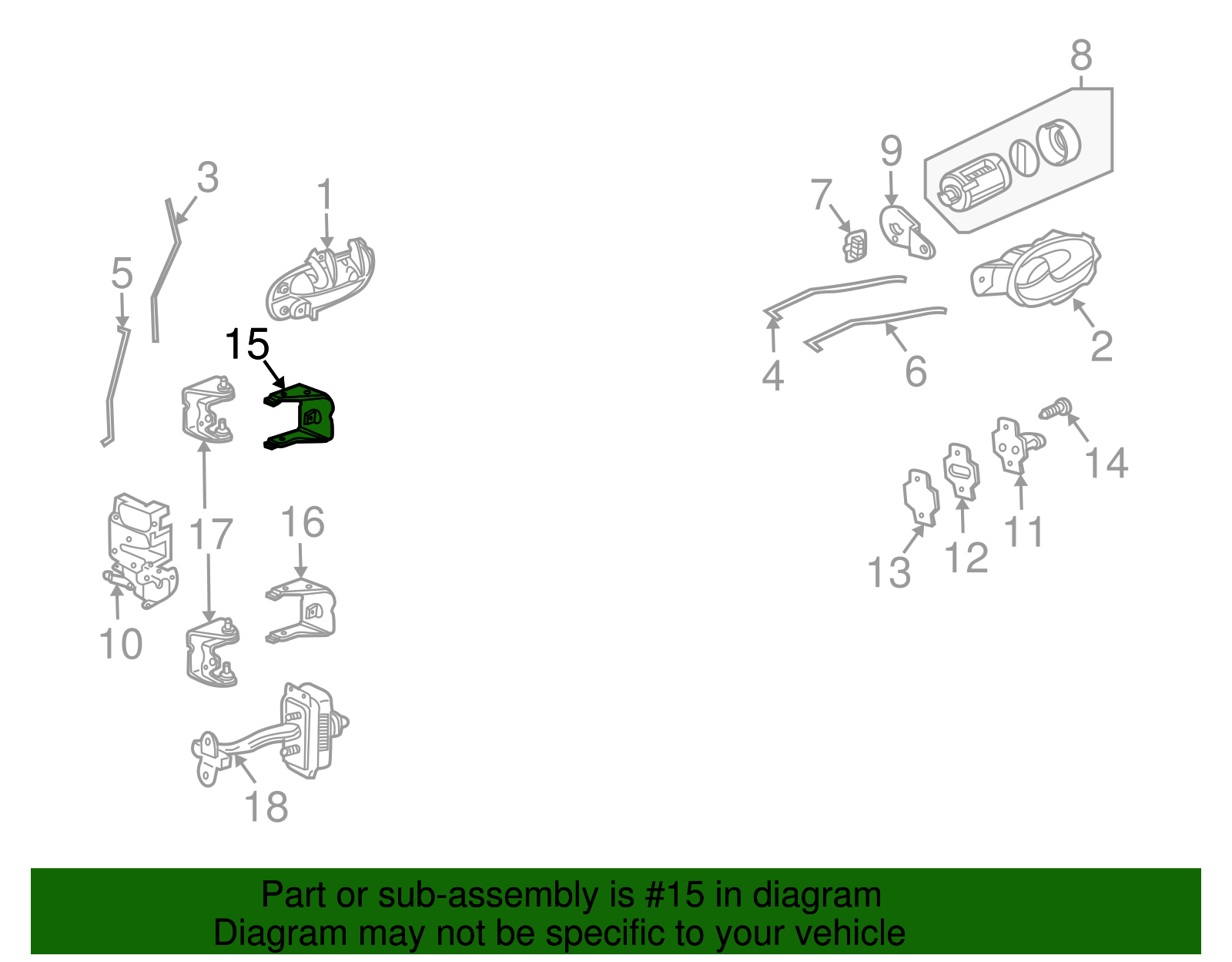 Passenger Side Front Door Side Upper Door Hinge Kit with Hinge, Backing Plate, and Bolts - GM (88937054)