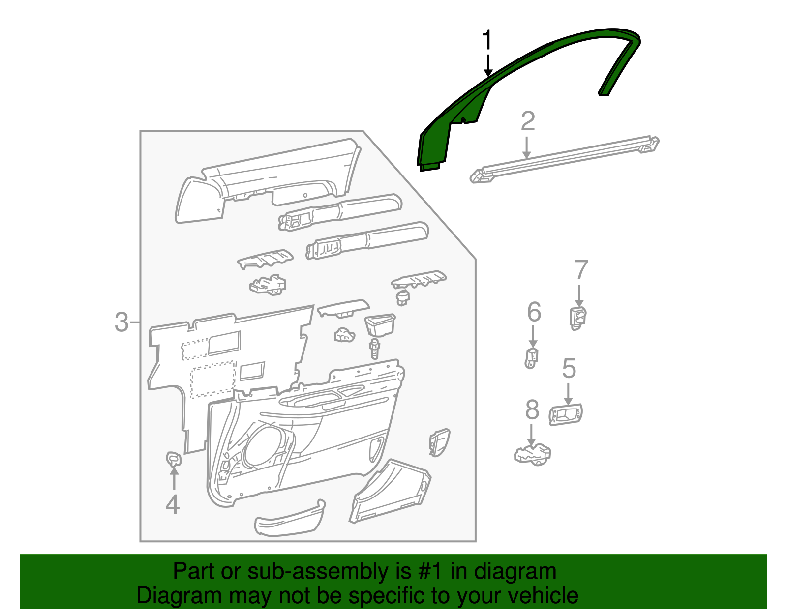 Window Trim - Ford (YW4Z-5420890-AAA)