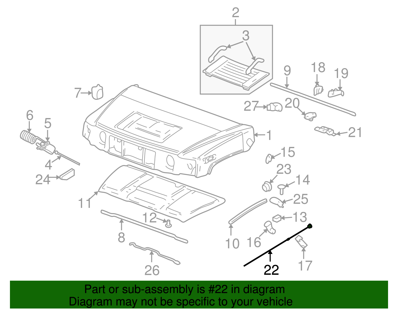 Cable, Hood Secd Lat Rel - GM (15066360)