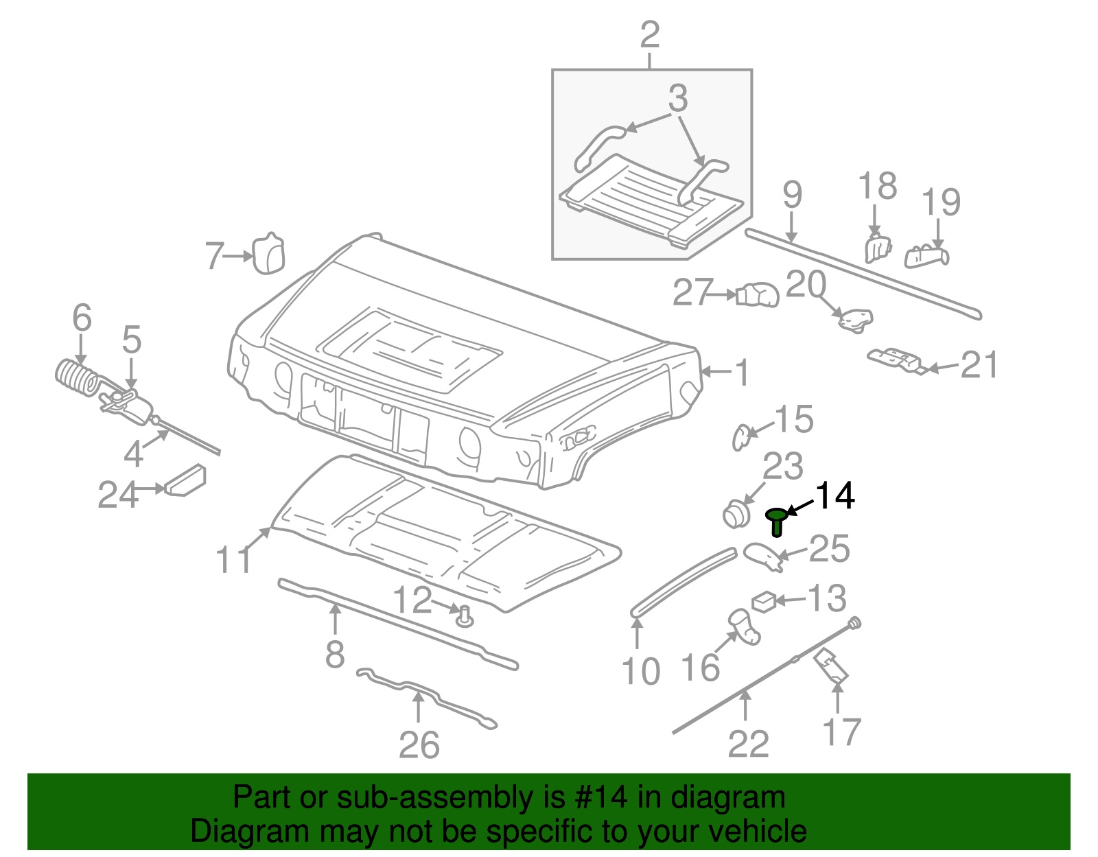 Hood Guide Bumper - GM (15173951)