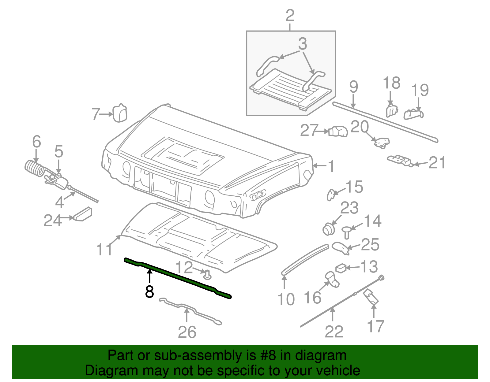 Seal, Hood Front - GM (15063345)