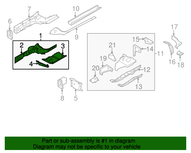8K0802756 Frame Side Member Assembly 20082017 Audi Audi OEM Parts