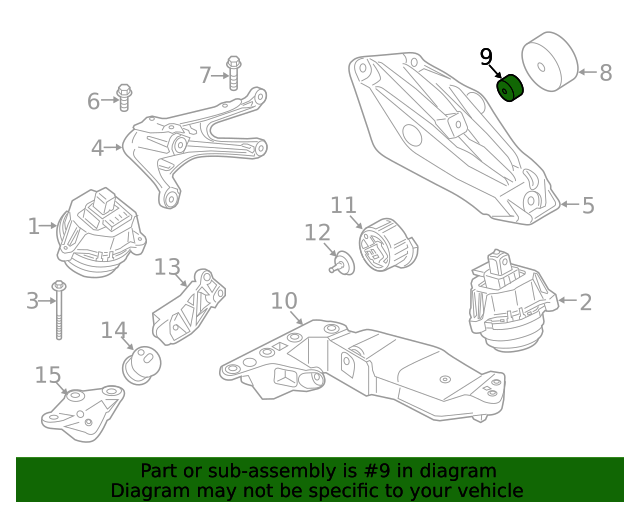 Genuine BMW 22117934645 Engine Bracket Damper FREE Shipping on