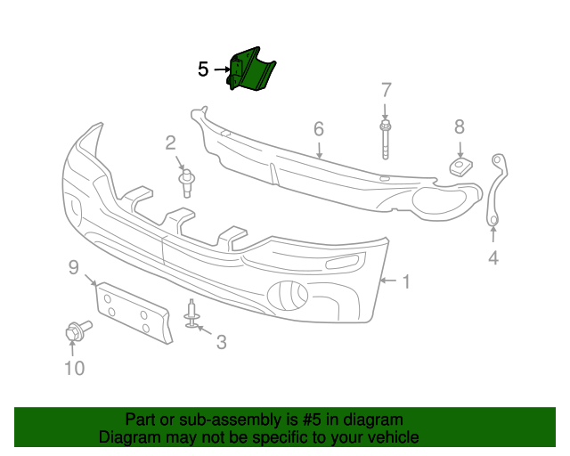 GM OEM Front Bumper-Bumper Cover Support Bracket Right 15147254