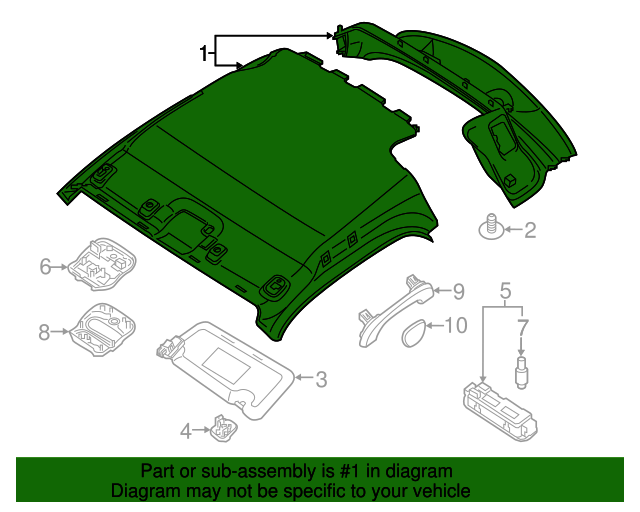 4536900500 - Headliner 2016 Smart Fortwo | Mercedes-Benz USA Parts