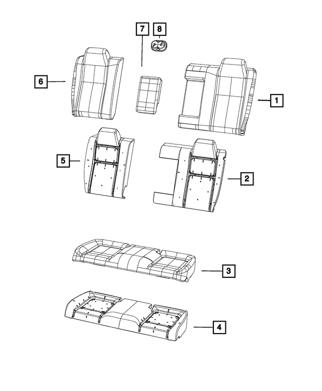 2020 Dodge Challenger Rear Seat Cushion Cover 7ED86LV5AA My Mopar Parts