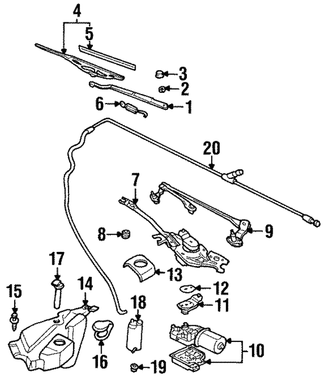 1997 Pontiac Grand Prix Driver Side Windshield Wiper Arm 22155309