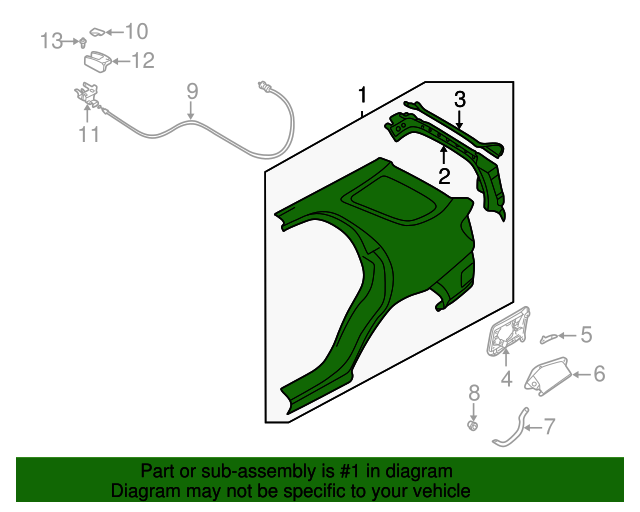 20022007 Subaru Impreza Quarter Panel 51439FE060 Subaru Parts Store