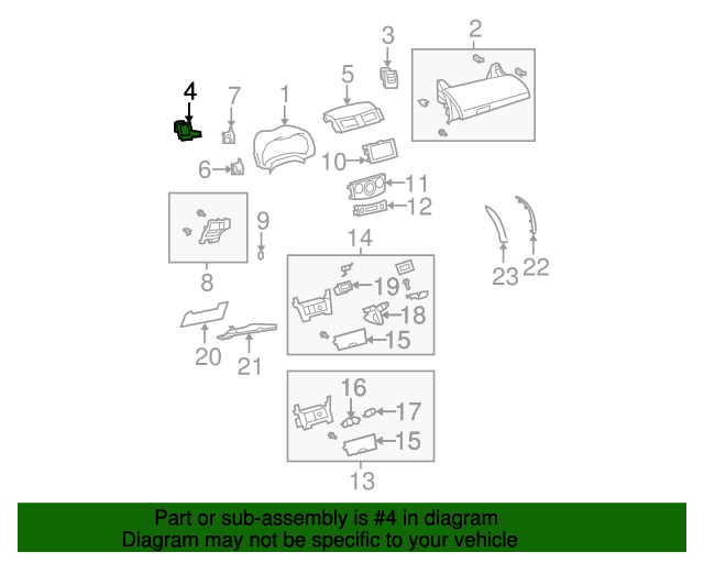 5565002152B0 Defroster Vent 20102013 Toyota Corolla OEM